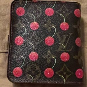 Authentic Cherry Cerise compact zip wallet